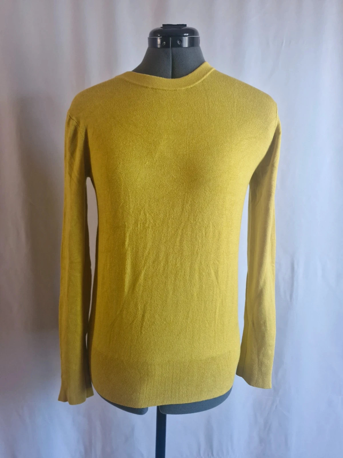Pull Zara jaune maille fine – Taille S – Col rond